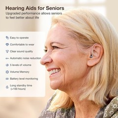 NVBOTY Hearing Aids Amplifier 5 Levels For Seniors Rechargeable Noise Cancelling