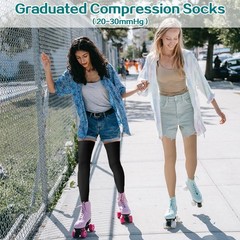 Totexil 2 Pairs Compression Stockings X-Large, Closed Toe–black and Beige