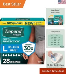 Depend Fresh Protection Adult Diapers – Maximum Comfort, Large Size, 28 Count