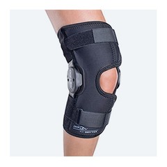 DonJoy Deluxe Hinged Black Large Knee Brace Drytex Sleeve Open Popliteal