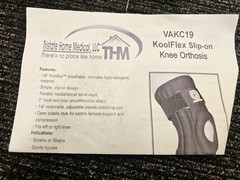 THM VAKC19-M Koolflex Slip-on Knee Orthosis Hook And Loop Strap Black Medium