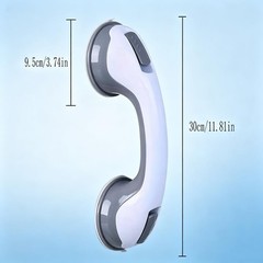 Suction Grab Bars for Shower, Safety Handle Support for Bathroom 1, Gray, 12in