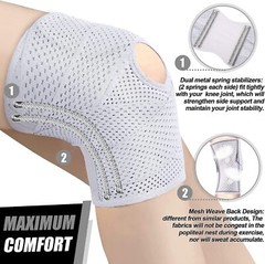Knee Brace Adjustable Compression Support with Side Stabilizers for Pain Relief