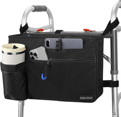 ZHCHG Walker Bag with Cup Holder, Walker Accessories for Seniors Detachable, Fol