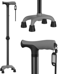 Walking Cane Super Light Only 1 lb with Ergonomic Handle and 4-Pronged Base f…