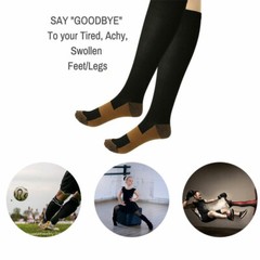6 Pack Compression Socks (20-30mmHg) Moisture Wicking Cotton Support Stocking US