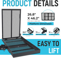 500lbs Wheelchair Hitch Carrier Mobility Electric Scooter Loading Ramp 2″ Hitch