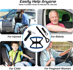 4Pc Mobility Standalone Kit:Car Door Assist Handle for Elderly & Adjustable Stan
