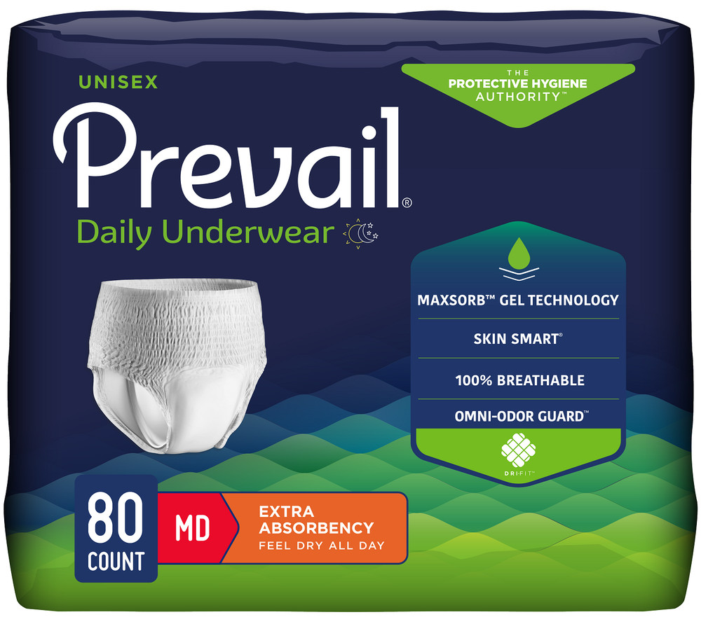 Prevail Protective Underwear Med 34-46in – Case of 80 #PV-512