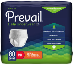Prevail Protective Underwear Med 34-46in – Case of 80 #PV-512
