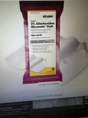 2% Chlorhexidine Gluconate Cloth 2 pack / 6~ea package total of 12