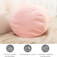 Microbead Bolster Neck Roll Pillow – Silky Feel, 14″ x 8″, Cream Peach