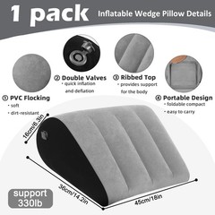 Prosixtoy Portable Wedge Pillow Inflatable Cushion – Body Positioners Grey