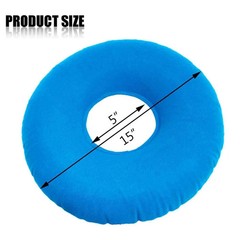 2 Pack Donut Pillow, Inflatable 15x15x2 inches, Dark Blue & Light
