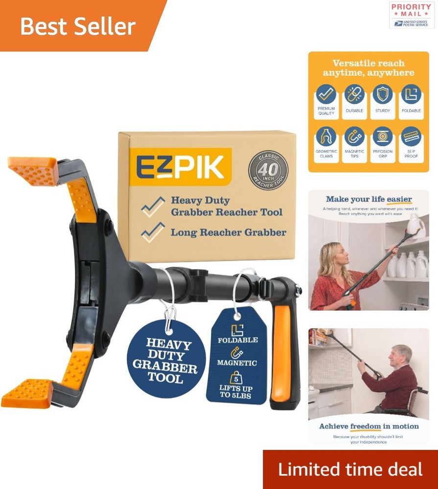 Ergonomic 40cm Grabber Reacher Tool for Limited Mobility Users with 5kg Capacity