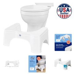 White Toilet Stool 7 Inch Height Polypropylene Leg Base 350 lb Capacity