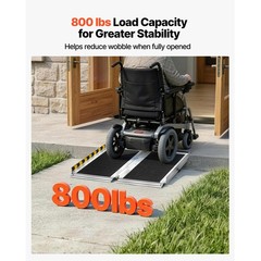 1. 2FT 800LBS Aluminum Folding Wheelchair Ramp Non Slip for Home Steps Doorway