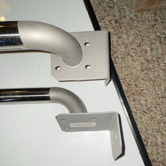 2x Straight Grab Bars/Push Bars Metal Silver/Gray PUSH BAR #9