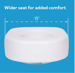 Economy White Plastic Raised Toilet Seat 5″ Height up to 300 lbs