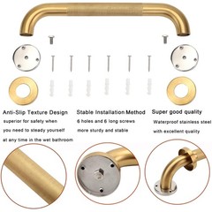 Shower Grab Bar, 2 Pack 32 Inch Gold Bathroom Grab Bar, 1.25″ Diameter 304 St…