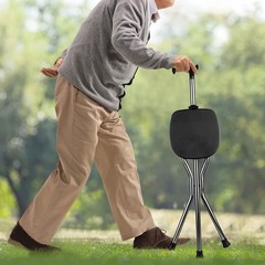 Hold 440 lbs Folding Canes with Seat Walking Stick Height Adjustment Cane Seat