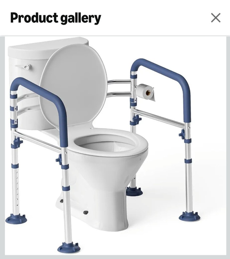 Loyoda Toilet Safety Rails Adjustable Foldable Support Frame for Seniors Disable