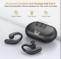 Royal Hearing , Hearing Aids for Seniors with Bluetooth F-AID Black With Case.