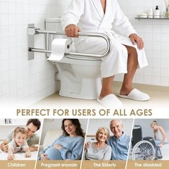 Toilet Grab Bar Support Rail 29.5 Inch, Anti-Slip Knurled Handicap Bathroom Safe