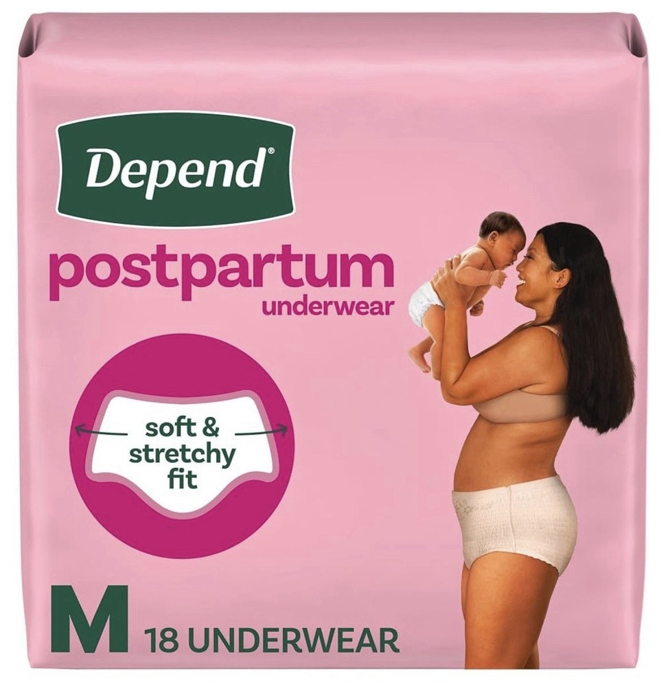 54 Count Depend Women’s Postpartum Bladder Incontinence Underwear Panty Medium