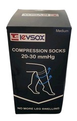 LEVSOX COMPRESSION SOCKS 20-30MMHG 4PACK MULTICOLOR SIZE MEDIUM