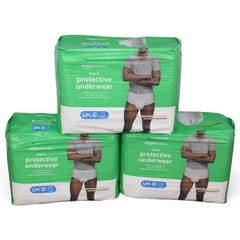 Amazon Basics Men’s Incontinence Underwear Adult Diapers Small Medium 60 Count