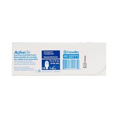 ActiveLife One-Piece Drainable Transparent Colostomy Pouch, 12 Inch Length, 3/4