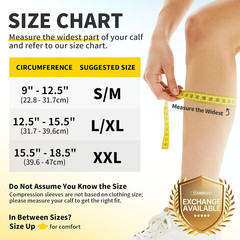 Calf Compression Sleeve Men & Women- Shin Splint Brace Support for Legs Pain Rel