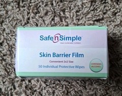 50ct SAFE N SIMPLE „Skin Barrier Film“ Protective Wipes. Contains Alcohol 9/2027