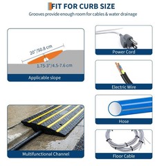48″ Heavy Duty Rubber Driveway Curb Ramp – 33000 LBS Capacity, Low Profile, Refl