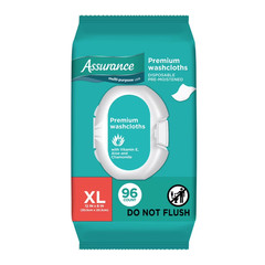 Assurance Washcloths Disposable XL Pre-Moistened Body Wipes- 96 Count