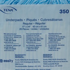 TENA Regular Disposable Underpad Fluff 17X24″ 350 25 pads