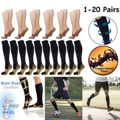 Lot Copper Compression Socks 20-30mmHg Graduated Support S-XXL Mens Womens