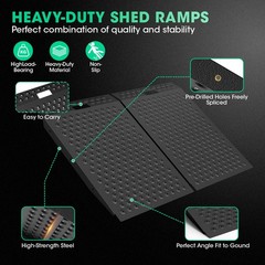 36″ x 48″ Shed Ramp for Riding Mower 1500LB Anti-Slip Punch Plate Ramp 2PC Alloy