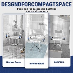Heavy Duty Shower Chair for Seniors & Disabled – 500 Lbs Capacity, Adjustable wi