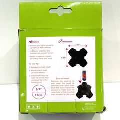 NOVA All-Terrain Cane Quad Tip Model 10040BK 3/4“ , 4.25“ x 4.25“ Latex Free