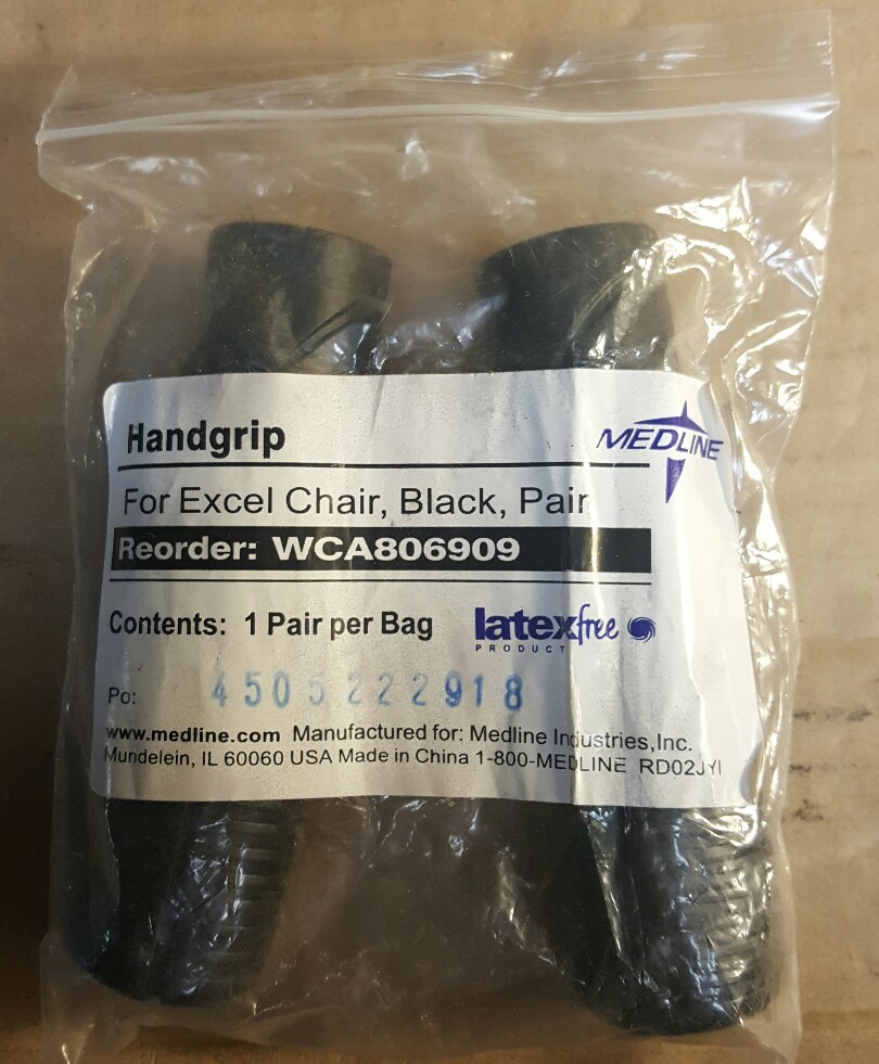 Medline Handgrip WCA806909, For Excel Chair, Black, Pair #15