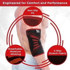 Nordic Lifting Elbow Compression Sleeves (1 Pair) – Small, Inferno Red