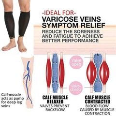 COPPER Compression Calf Sleeve Running Leg Support Brace Sport Shin Splint Socks
