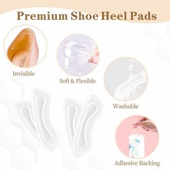 EACOZY Heel Grips, Clear Shoe Inserts, around 3.15 Inch,