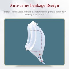 Men Reusable Silicone Urine Bag Set, Portable 2000ML+1000ML for Elderly Bedridde