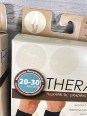 2 Packs Therafirm Gradient Compression Brown Stockings 20-30mmHg 68302 Large
