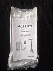 Jellas Sock Aid Kit, Flexible Device with Long Rope 4.0 Inch, White