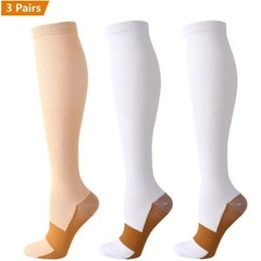 3Pairs Copper Compression Socks(15-20Mmhg) for Men and Women Support