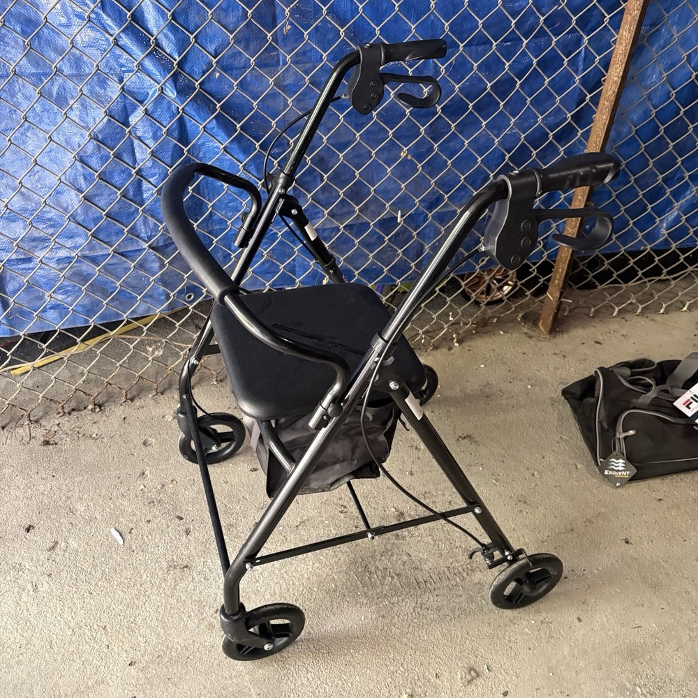 Medline Basic Rollator with 6in Wheels 4 Wheel Walker 350lbs Black New